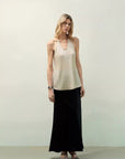 "Extremely luxurious" American EASTMAN acetate glossy bias - cut elegant slim fishtail skirt - variant_title