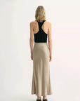 "Extremely luxurious" American EASTMAN acetate glossy bias - cut elegant slim fishtail skirt - variant_title