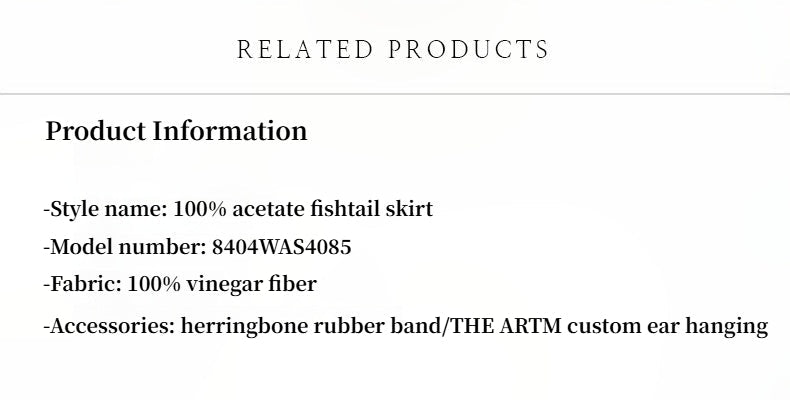 "Extremely luxurious" American EASTMAN acetate glossy bias - cut elegant slim fishtail skirt - variant_title