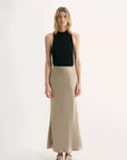 "Extremely luxurious" American EASTMAN acetate glossy bias - cut elegant slim fishtail skirt - variant_title