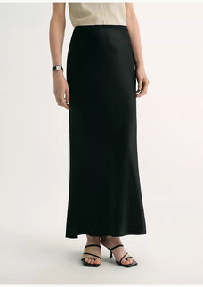 "Extremely luxurious" American EASTMAN acetate glossy bias - cut elegant slim fishtail skirt - variant_title
