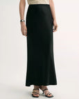 "Extremely luxurious" American EASTMAN acetate glossy bias - cut elegant slim fishtail skirt - variant_title