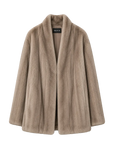 Fairy Mountain Dew Silver Blue mink V-neck coat, transparent product view