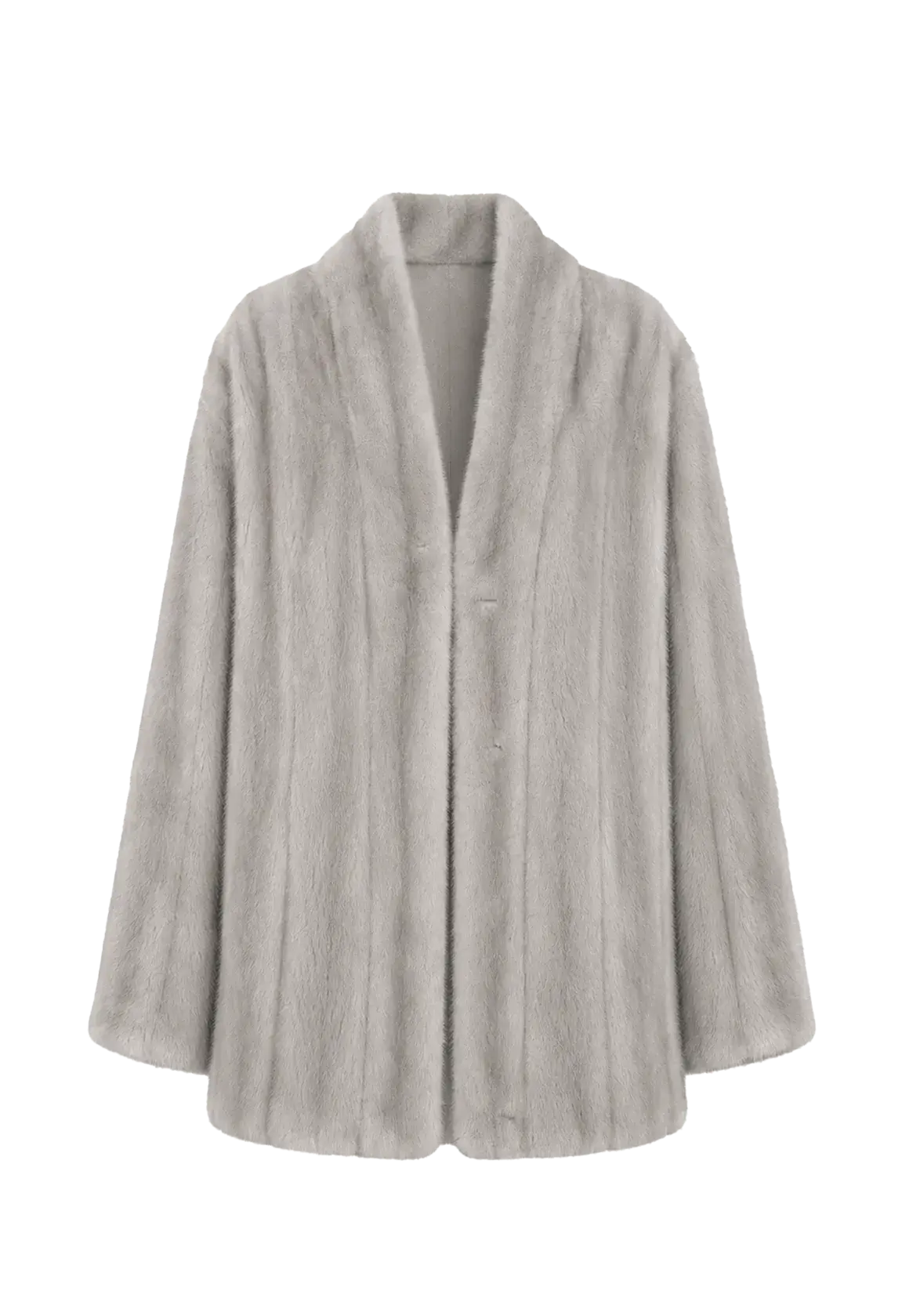 Fairy Mountain Dew Sapphire natural mink V-neck coat, transparent product view