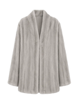 Fairy Mountain Dew Sapphire natural mink V-neck coat, transparent product view