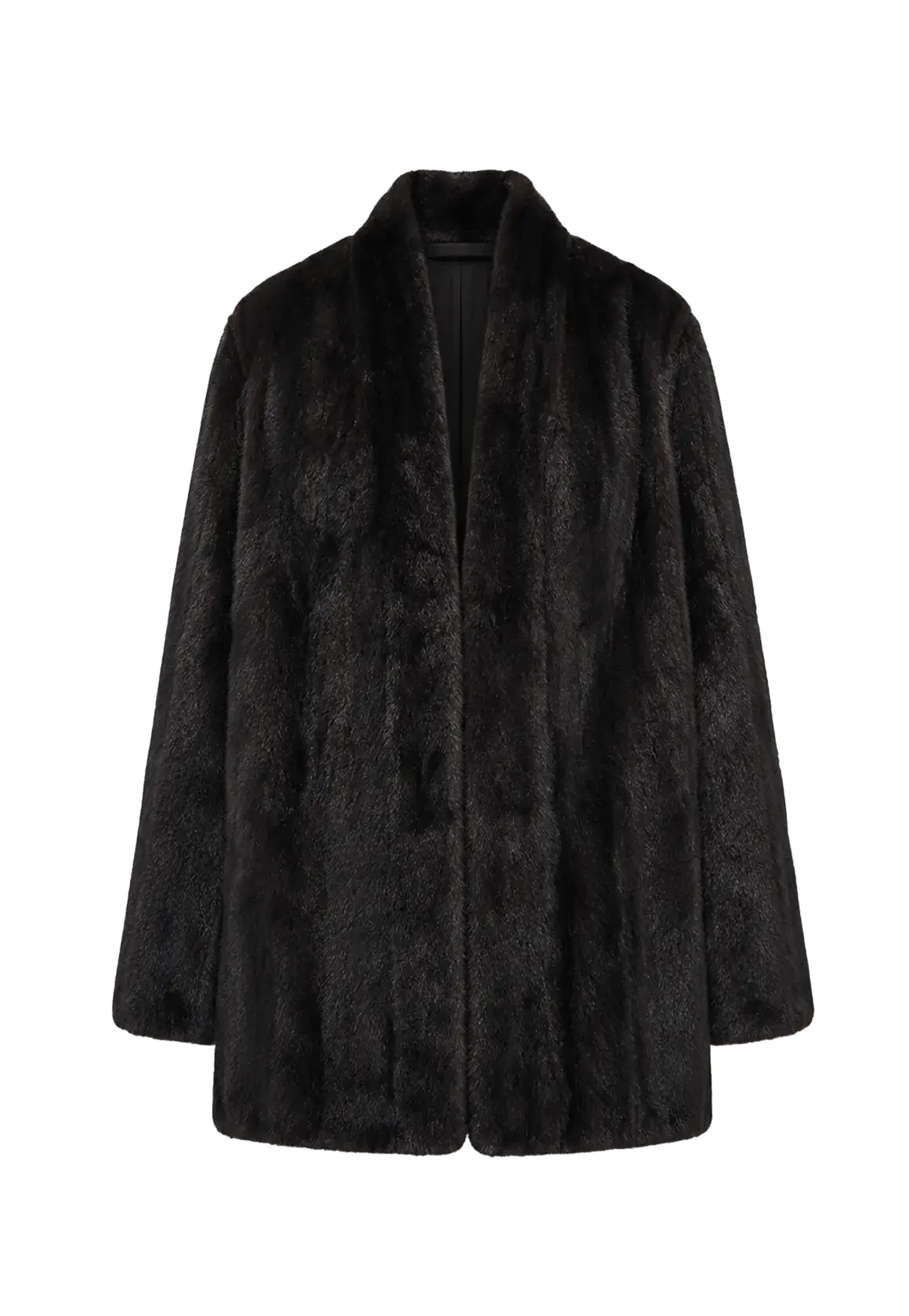 Fairy Mountain Dew Baojia Beauty black mink coat, transparent product view