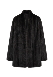 Fairy Mountain Dew Baojia Beauty black mink coat, transparent product view