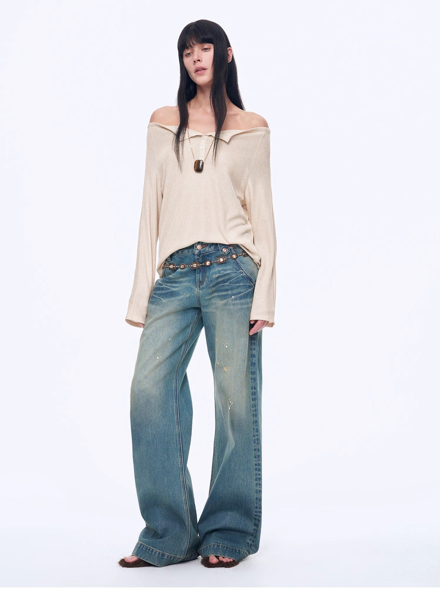 "Fashion Law" Casual One - shoulder Raglan Sleeve T-shirt Top - variant_title