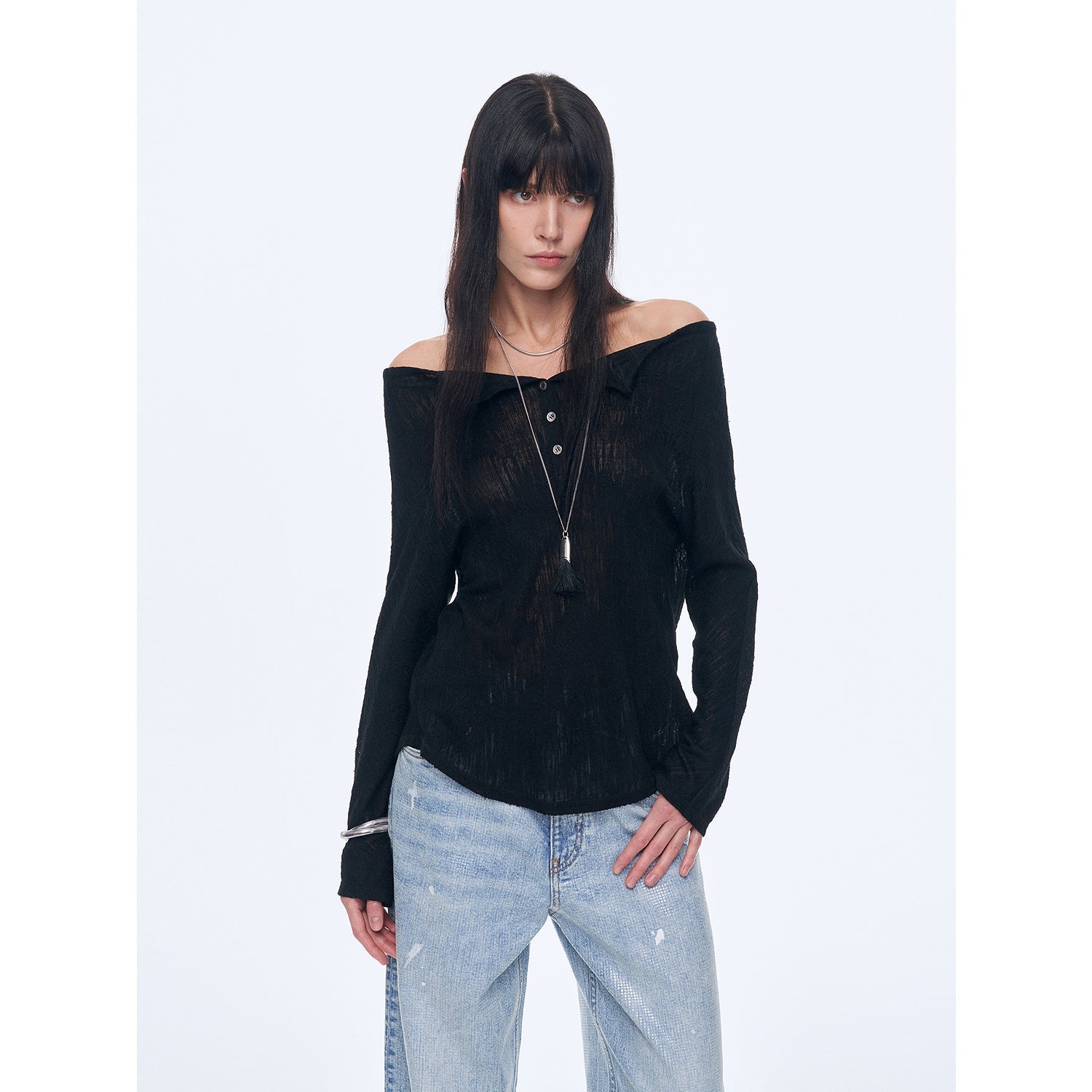 "Fashion Law" Casual One - shoulder Raglan Sleeve T-shirt Top - variant_title