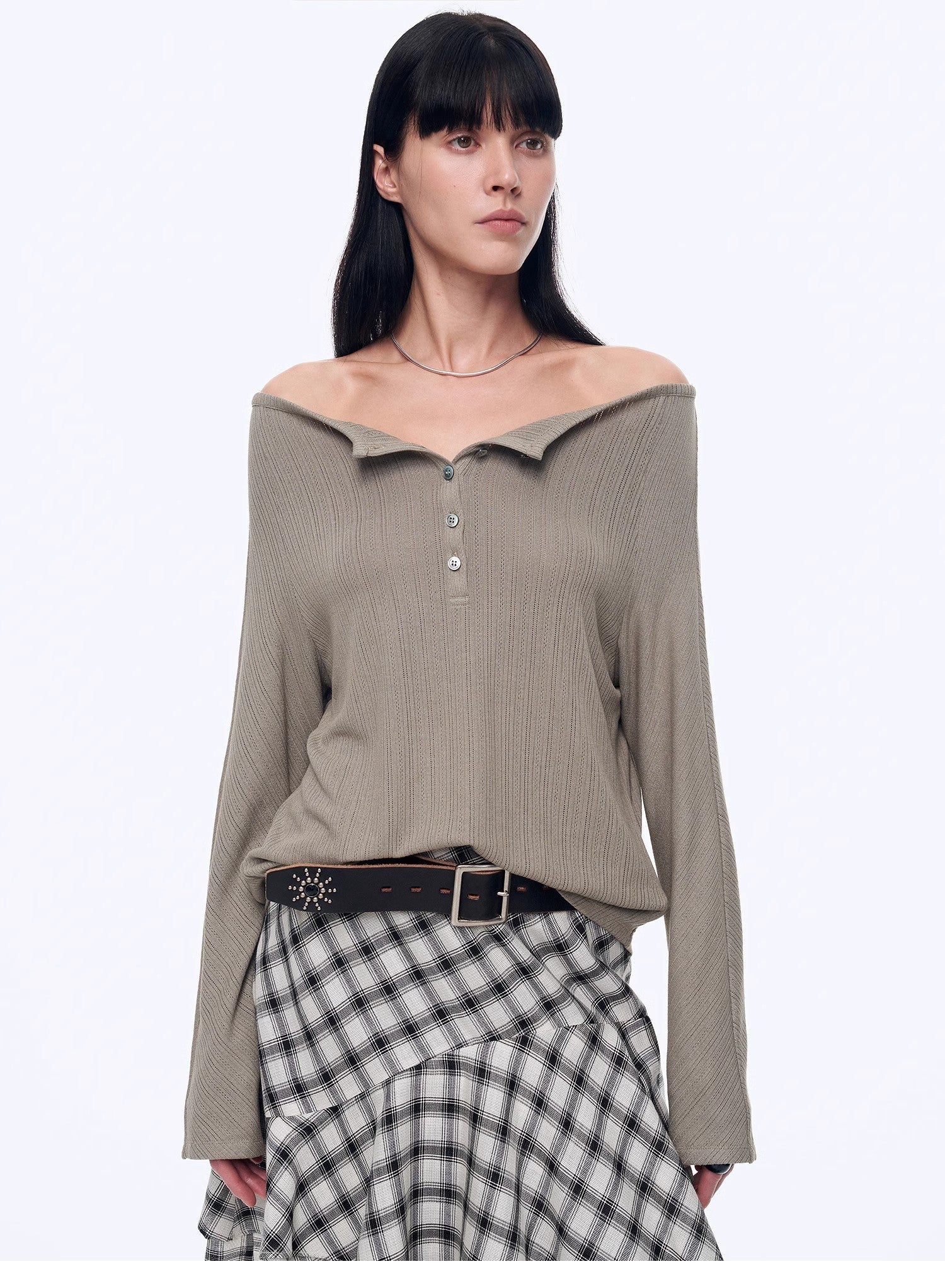 "Fashion Law" Casual One - shoulder Raglan Sleeve T-shirt Top - variant_title