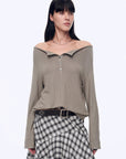 "Fashion Law" Casual One - shoulder Raglan Sleeve T-shirt Top - variant_title
