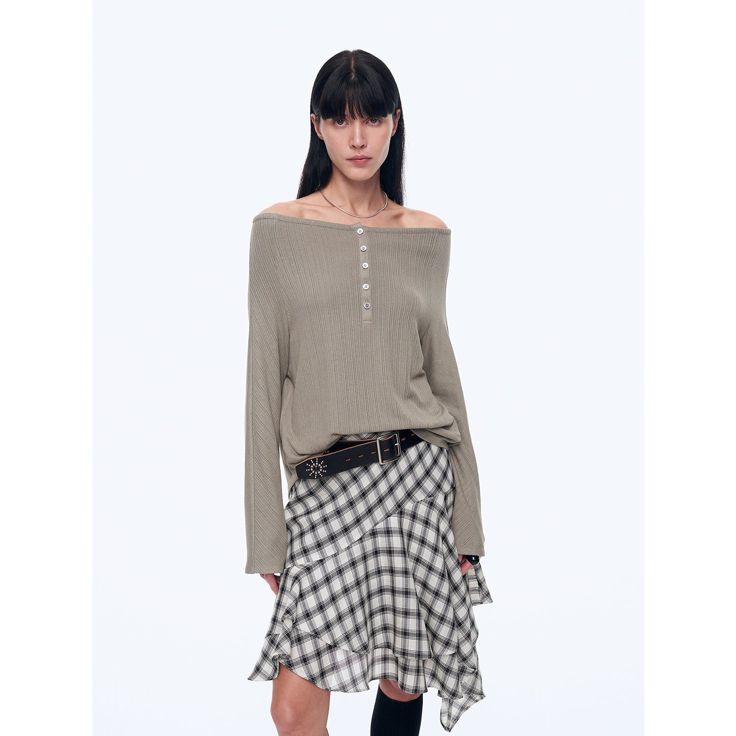 "Fashion Law" Casual One - shoulder Raglan Sleeve T-shirt Top - variant_title
