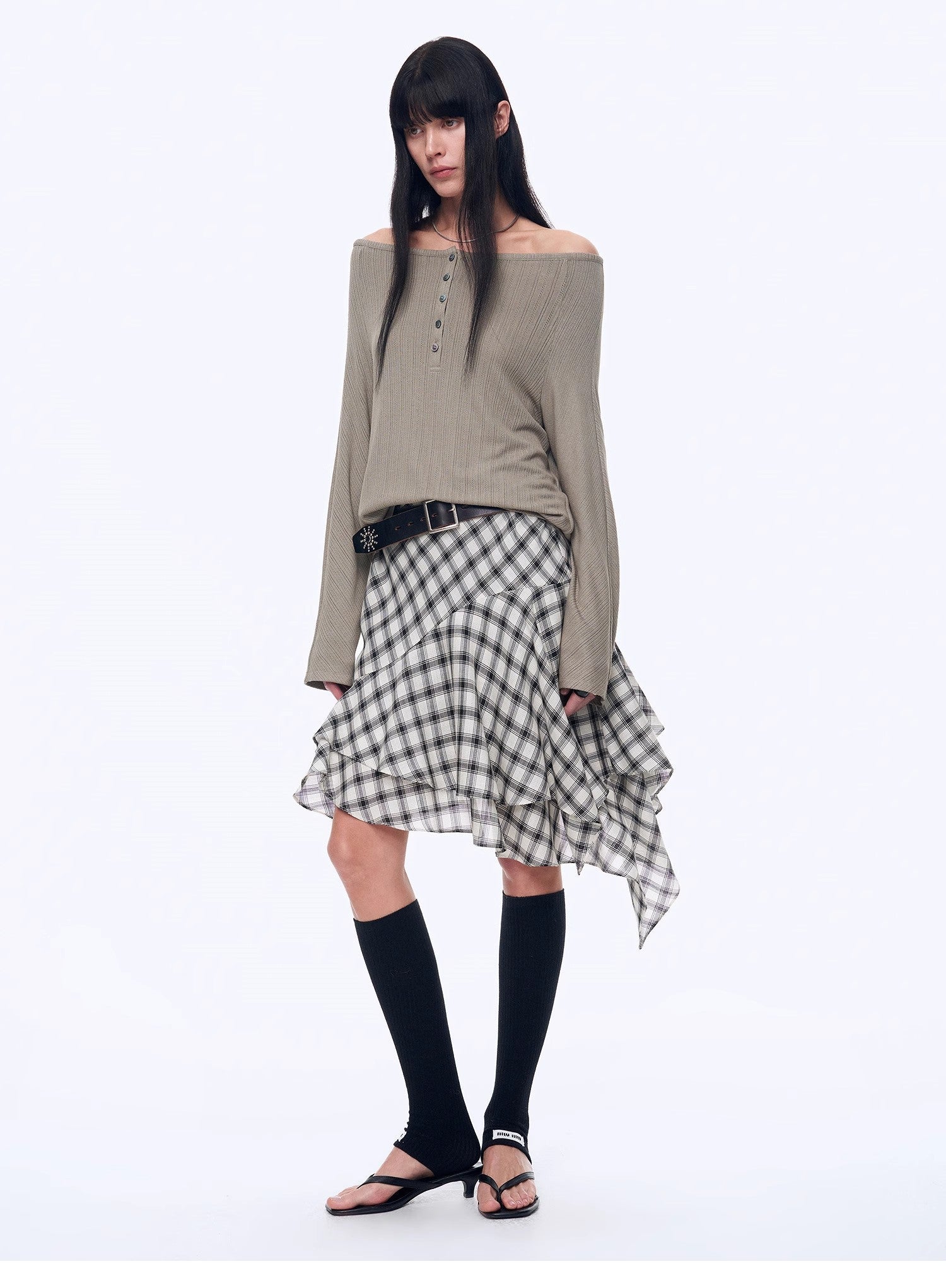 "Fashion Law" Casual One - shoulder Raglan Sleeve T-shirt Top - variant_title