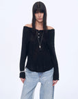 "Fashion Law" Casual One - shoulder Raglan Sleeve T-shirt Top - variant_title