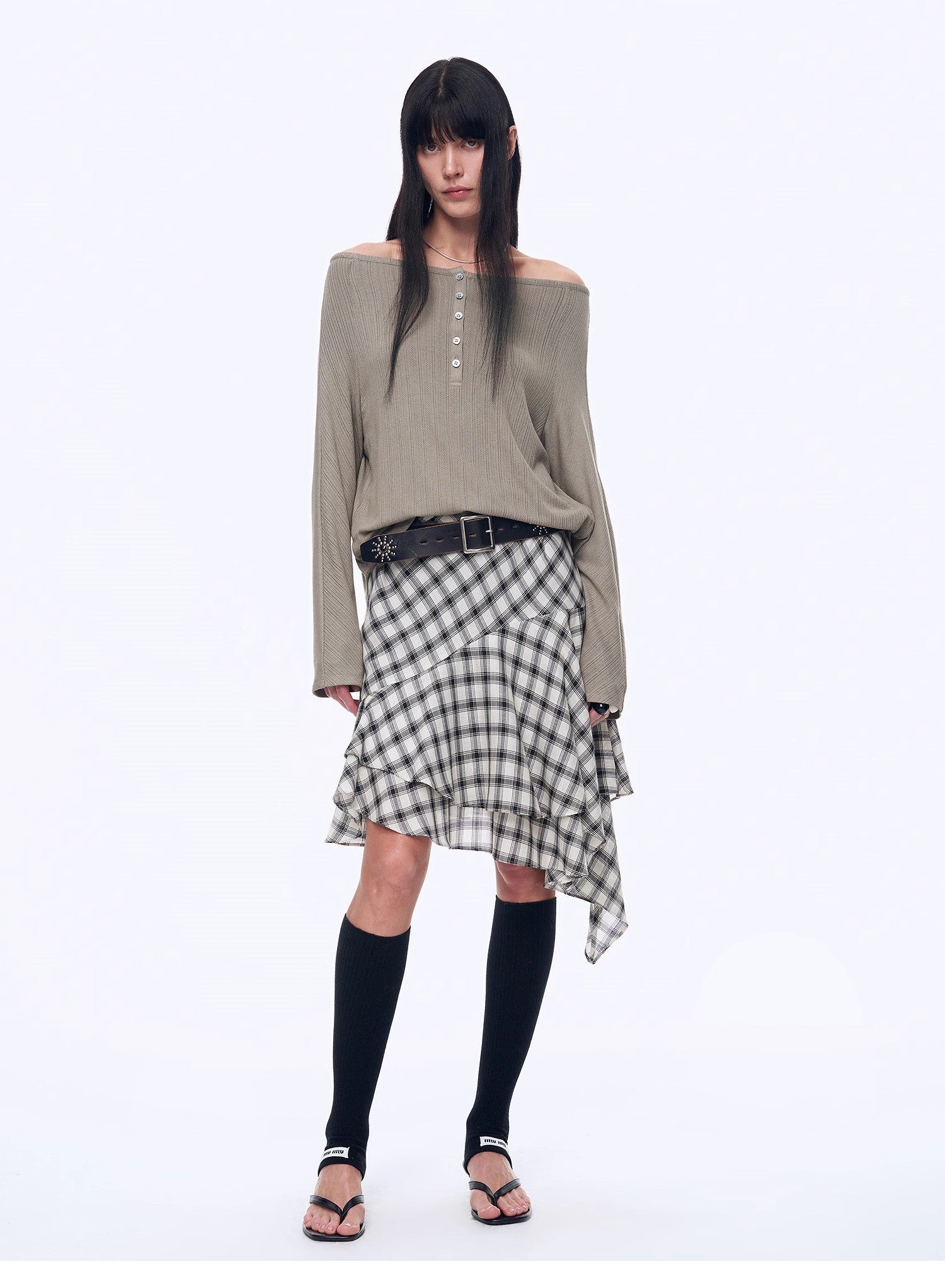 "Fashion Law" Casual One - shoulder Raglan Sleeve T-shirt Top - variant_title