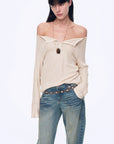 "Fashion Law" Casual One - shoulder Raglan Sleeve T-shirt Top - variant_title