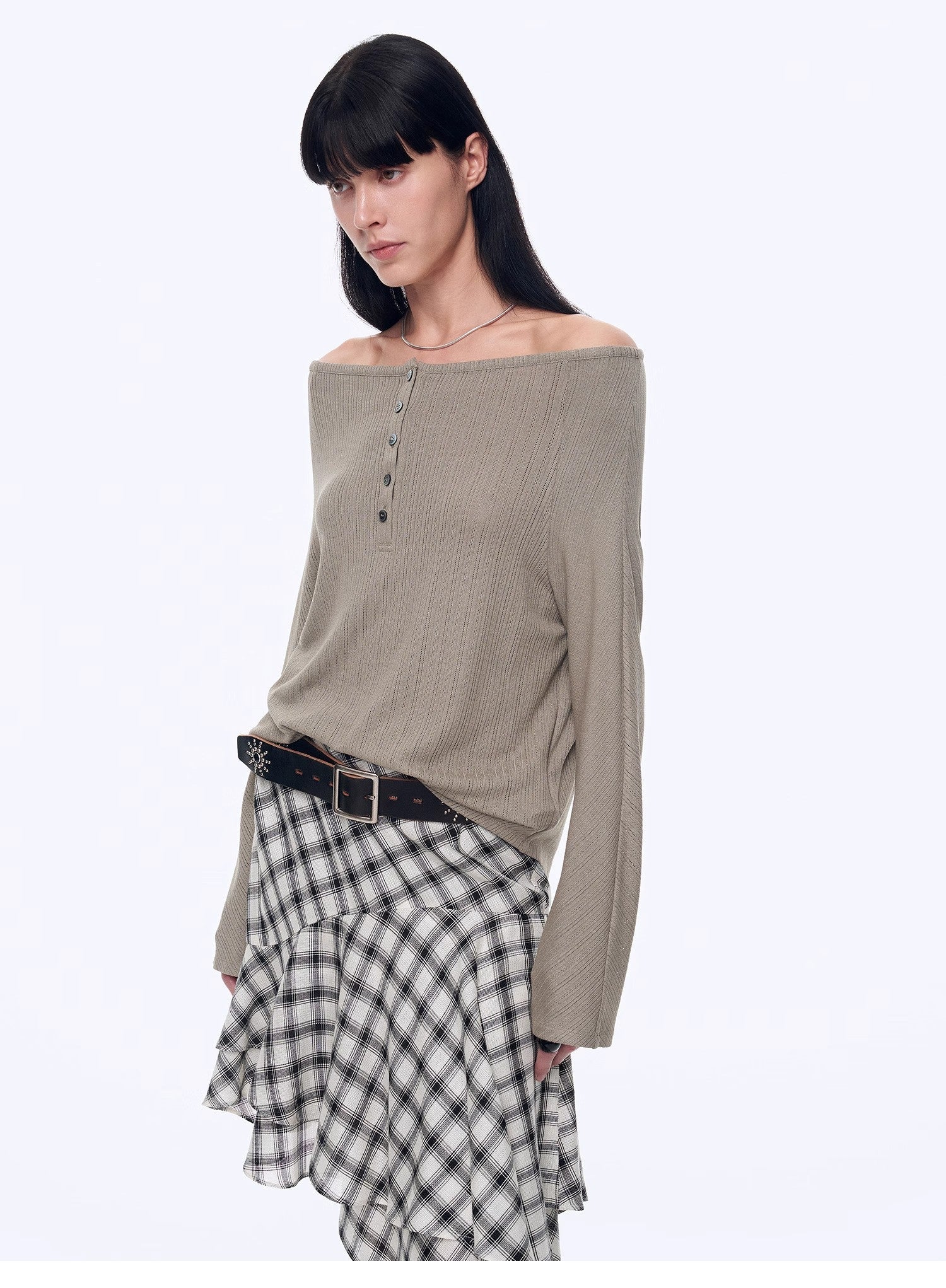 "Fashion Law" Casual One - shoulder Raglan Sleeve T-shirt Top - variant_title