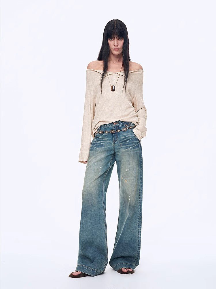 "Fashion Law" Casual One - shoulder Raglan Sleeve T-shirt Top - variant_title