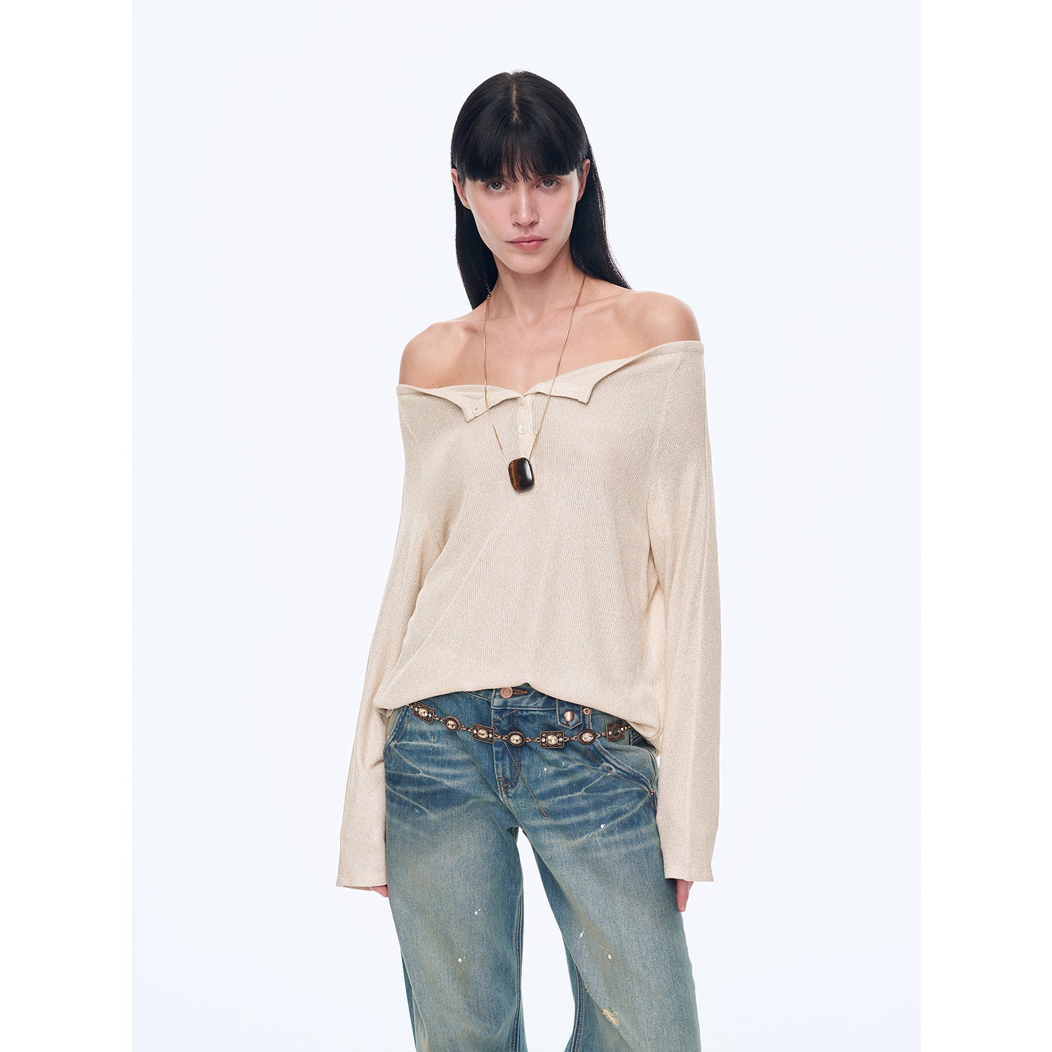 "Fashion Law" Casual One - shoulder Raglan Sleeve T-shirt Top - variant_title