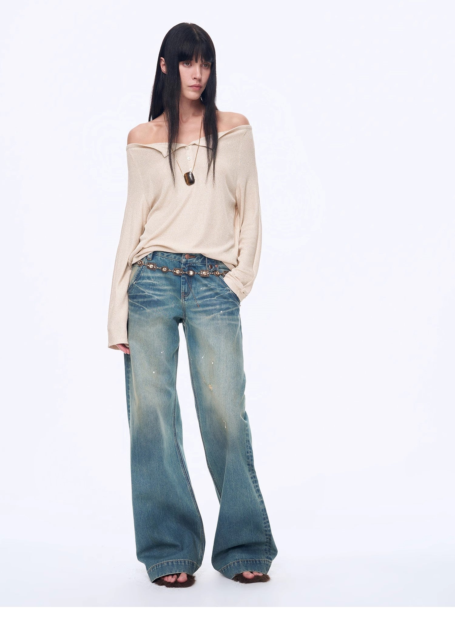 "Fashion Law" Casual One - shoulder Raglan Sleeve T-shirt Top - variant_title