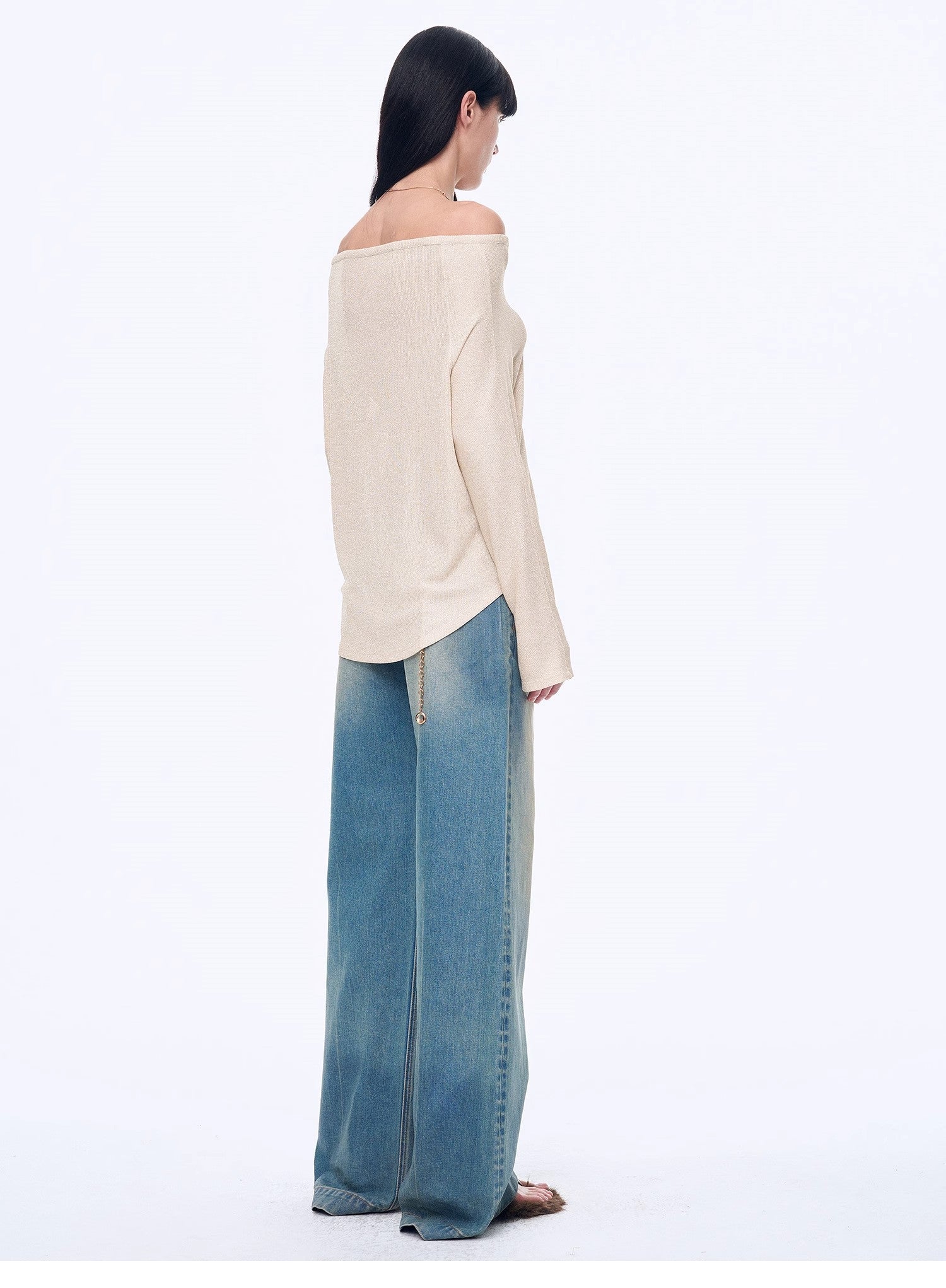 "Fashion Law" Casual One - shoulder Raglan Sleeve T-shirt Top - variant_title