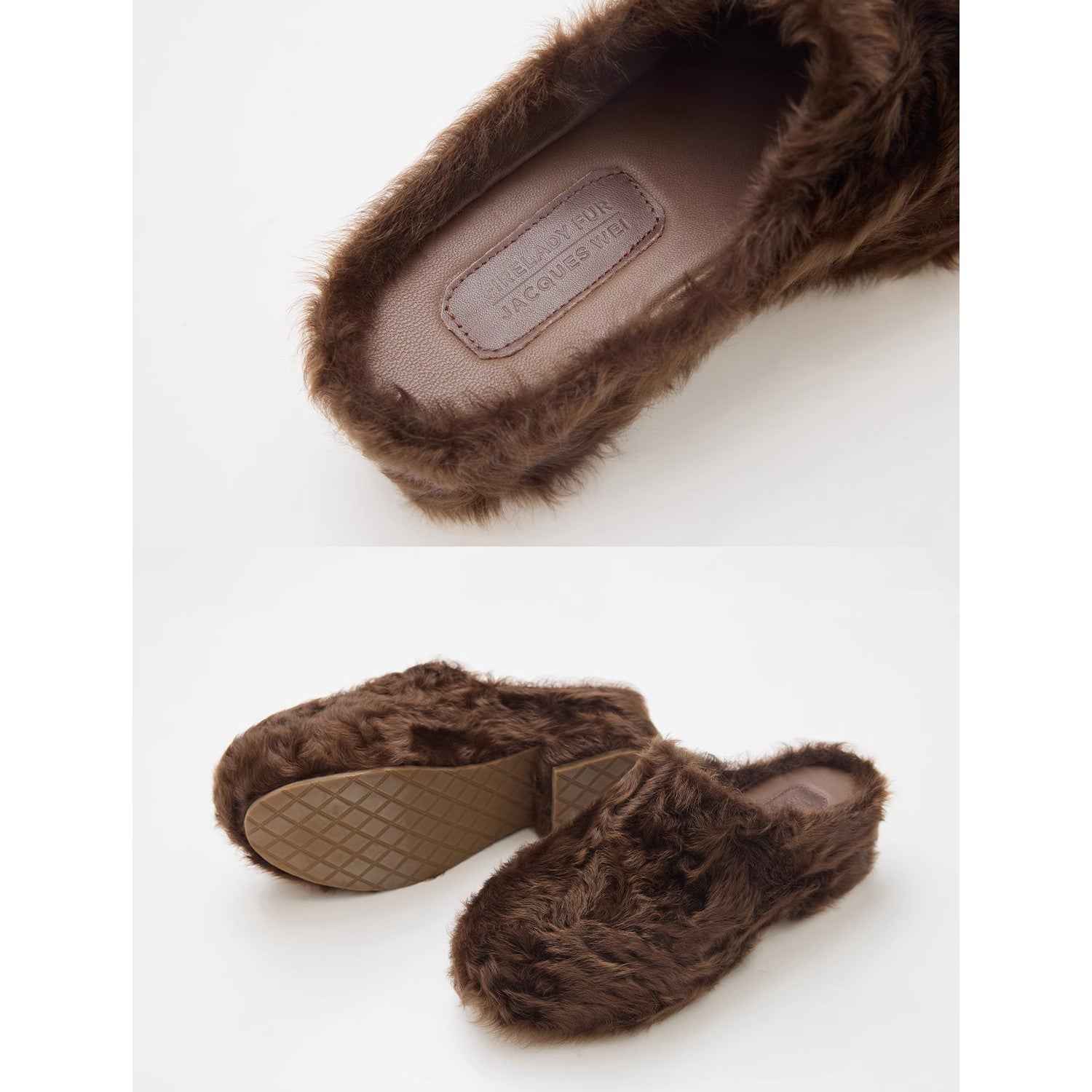 [FF × JW Collaboration - Fur - lined Slip - On Platform Sneakers] Casual and stylish design with wool, slip - on thick - soled sneakers that add height - variant_title