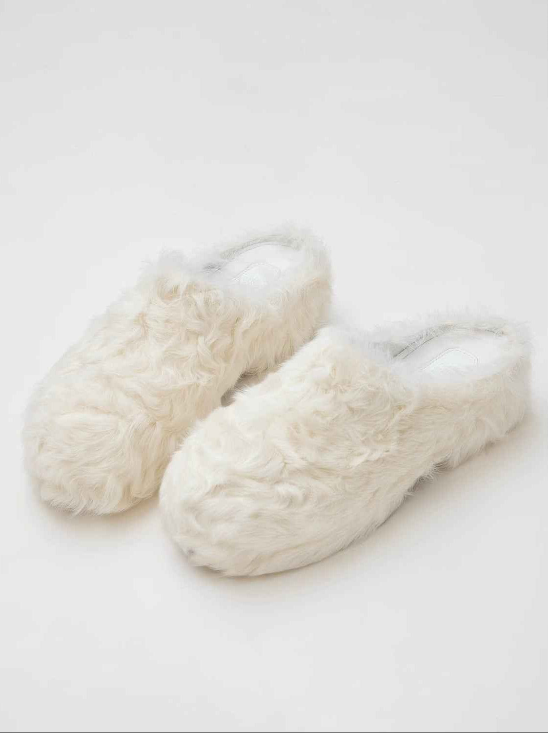 [FF × JW Collaboration - Fur - lined Slip - On Platform Sneakers] Casual and stylish design with wool, slip - on thick - soled sneakers that add height - variant_title