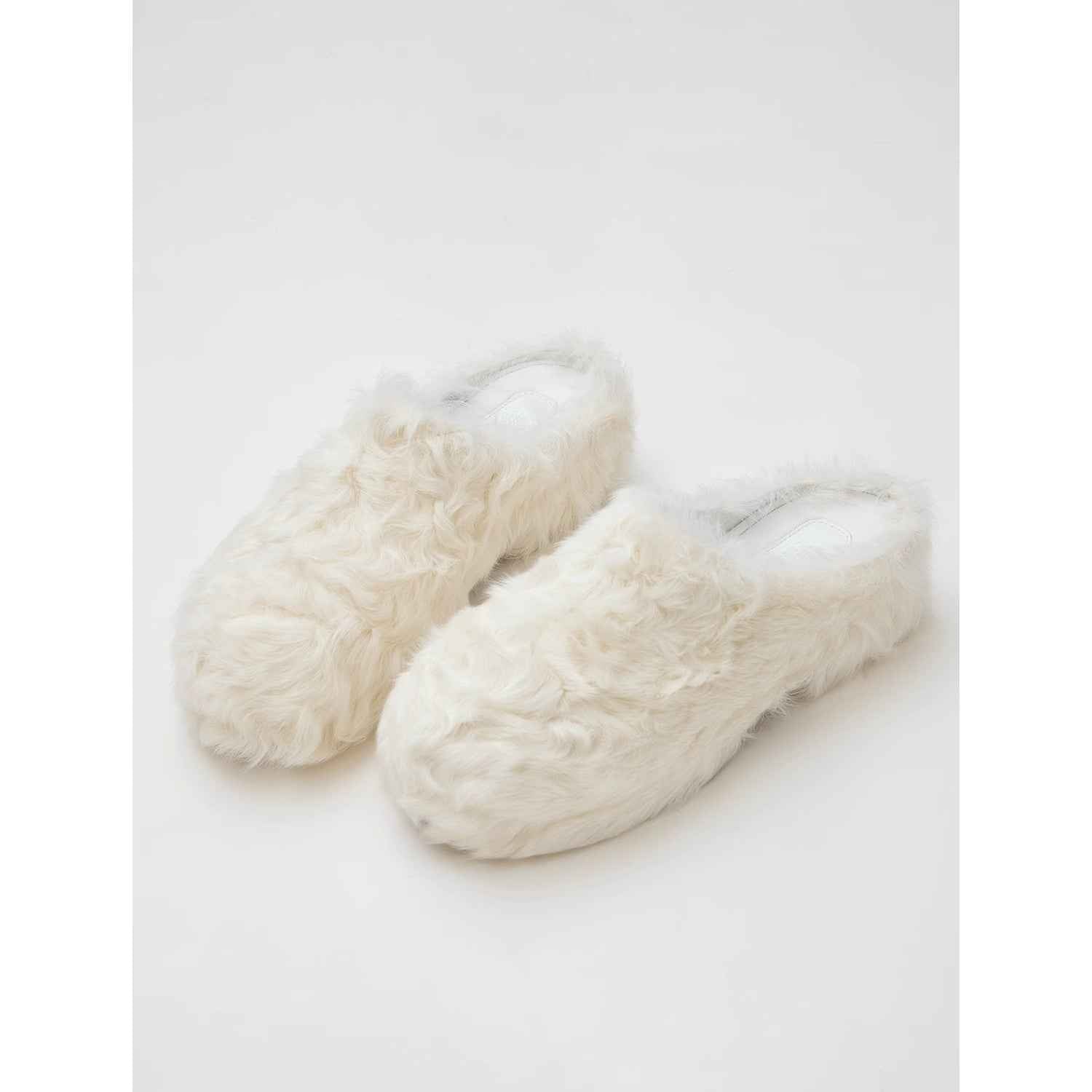 [FF × JW Collaboration - Fur - lined Slip - On Platform Sneakers] Casual and stylish design with wool, slip - on thick - soled sneakers that add height - variant_title