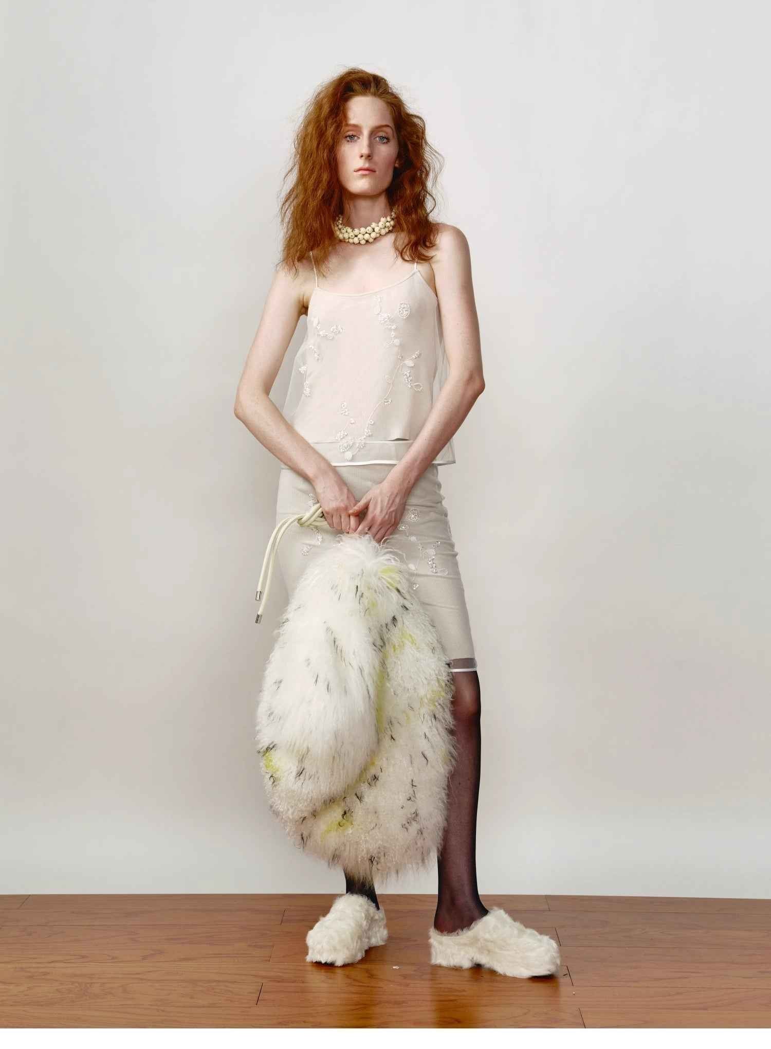 [FF × JW Collaboration - Fur - lined Slip - On Platform Sneakers] Casual and stylish design with wool, slip - on thick - soled sneakers that add height - variant_title