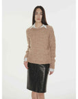 [FF×JW Collaboration Warm Exclusive] Classic Mohair Pullover Sweater with Textured Knit and Warmth - Enhancing Round Neck - variant_title