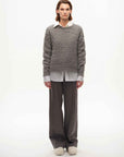 [FF×JW Collaboration Warm Exclusive] Classic Mohair Pullover Sweater with Textured Knit and Warmth - Enhancing Round Neck - variant_title