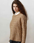 [FF×JW Collaboration Warm Exclusive] Classic Mohair Pullover Sweater with Textured Knit and Warmth - Enhancing Round Neck - variant_title