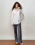 [FF×JW Ghosn Stripe] Lapel contrast classic striped shirt - variant_title