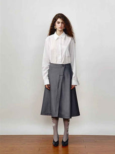 [FF×JW Ghosn Stripe] Lapel contrast classic striped shirt - variant_title