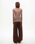[FF×JW Rich Dusk] Exquisite and fashionable mesh rendering high collar T-shirt bottoming shirt - variant_title