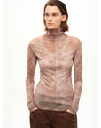[FF×JW Rich Dusk] Exquisite and fashionable mesh rendering high collar T-shirt bottoming shirt - variant_title