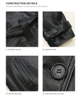 Hardware and construction details on Firelady Fur vegetable-tanned sheepskin leather jacket