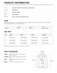 Product information and size chart for Firelady Fur 8653AFG137 vegetable-tanned sheepskin leather jacket