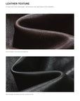 Vegetable-tanned sheepskin leather texture details on Firelady Fur women's jacket