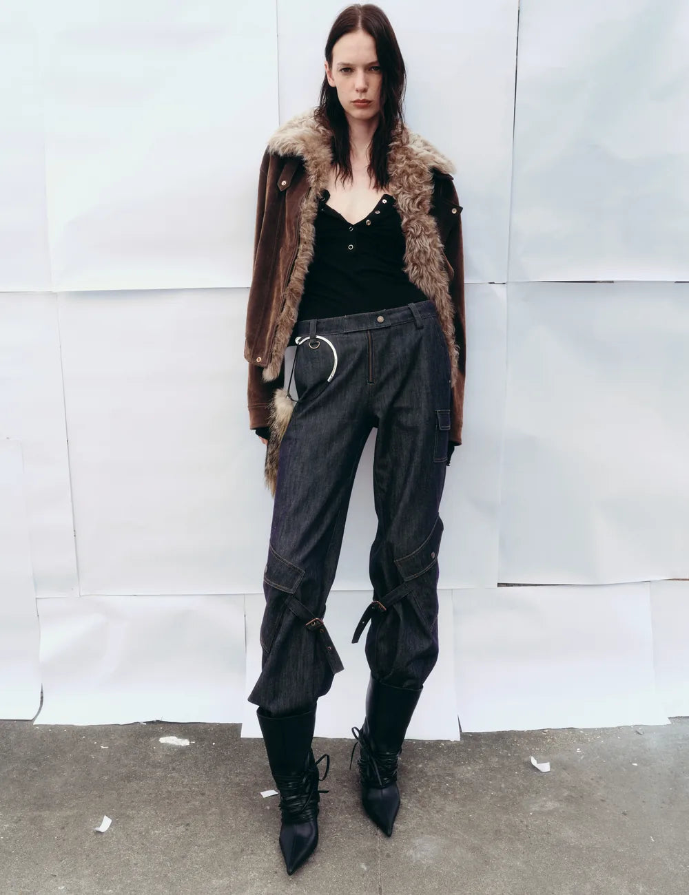 Shearling jacket used to compare modern silhouette demand and resale wearability