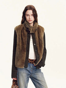 Tawny Brown color swatch for Firelady Fur removable sleeve rabbit fur jacket