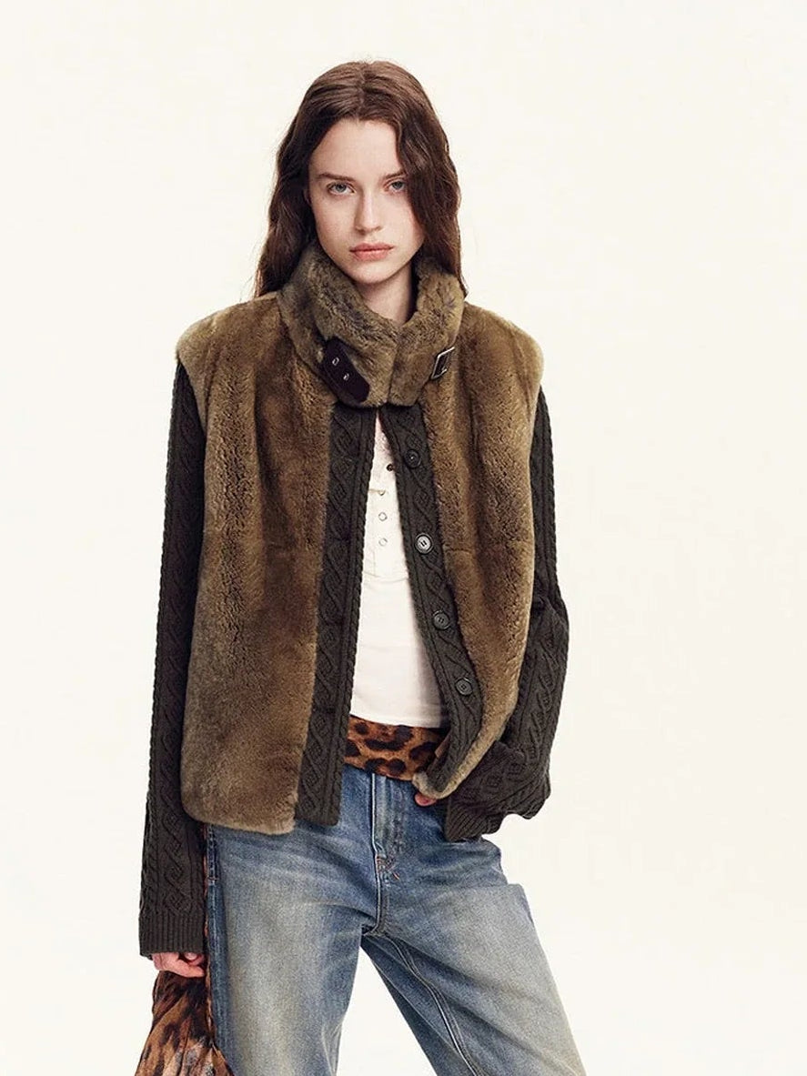 Tawny Brown color swatch for Firelady Fur removable sleeve rabbit fur jacket