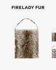 Firelady Fur [FF×JW Collaboration] Rabbit Fur and Zebra Print Denim Fur Bag - variant_title