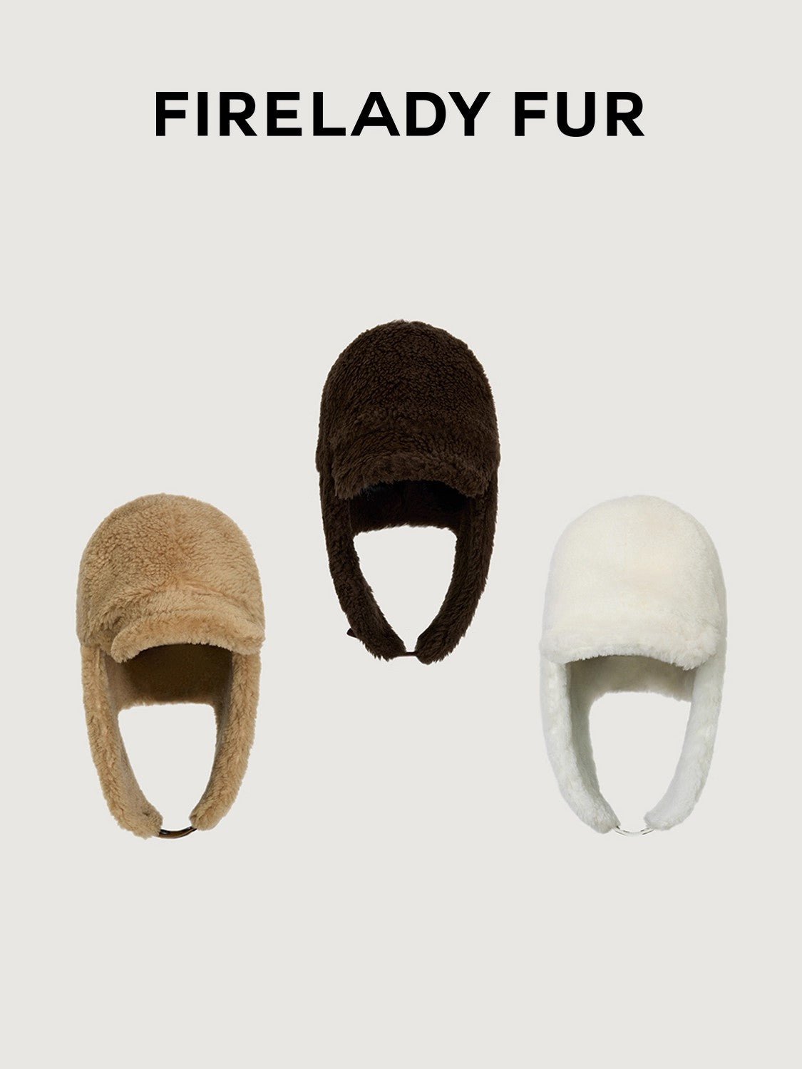 Firelady Fur fur hat with a high - quality feel, three colors of soft, fluffy, rice - grain wool for a warm and cozy look - variant_title