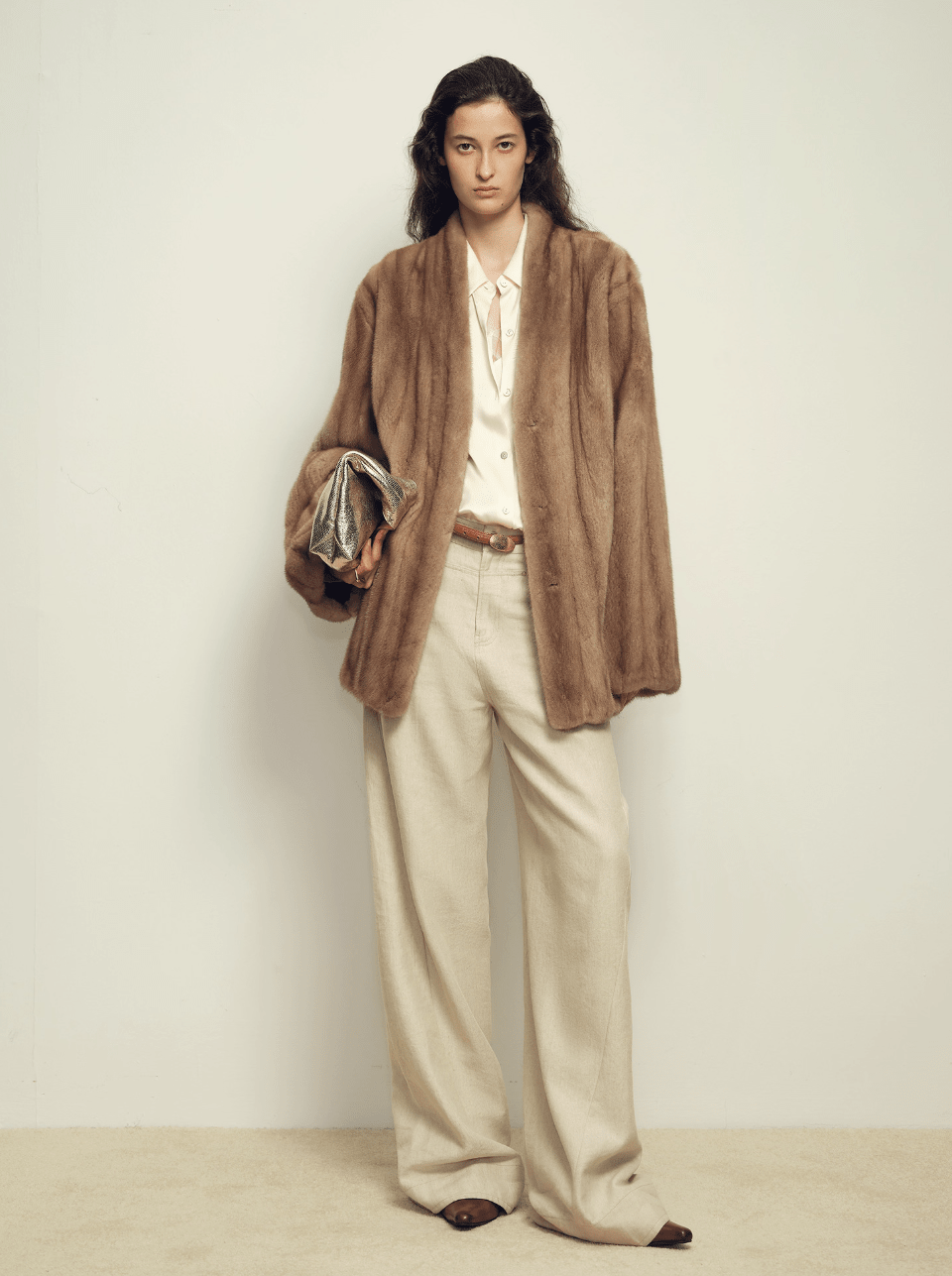 Firelady Fur Imported Kopenhagen Purple - Label Female Mink Full - Skin Woven V - Neck Fur Coat “Fairy Mountain Dew” - variant_title