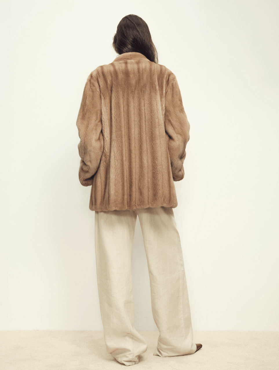 Firelady Fur Imported Kopenhagen Purple - Label Female Mink Full - Skin Woven V - Neck Fur Coat “Fairy Mountain Dew” - variant_title