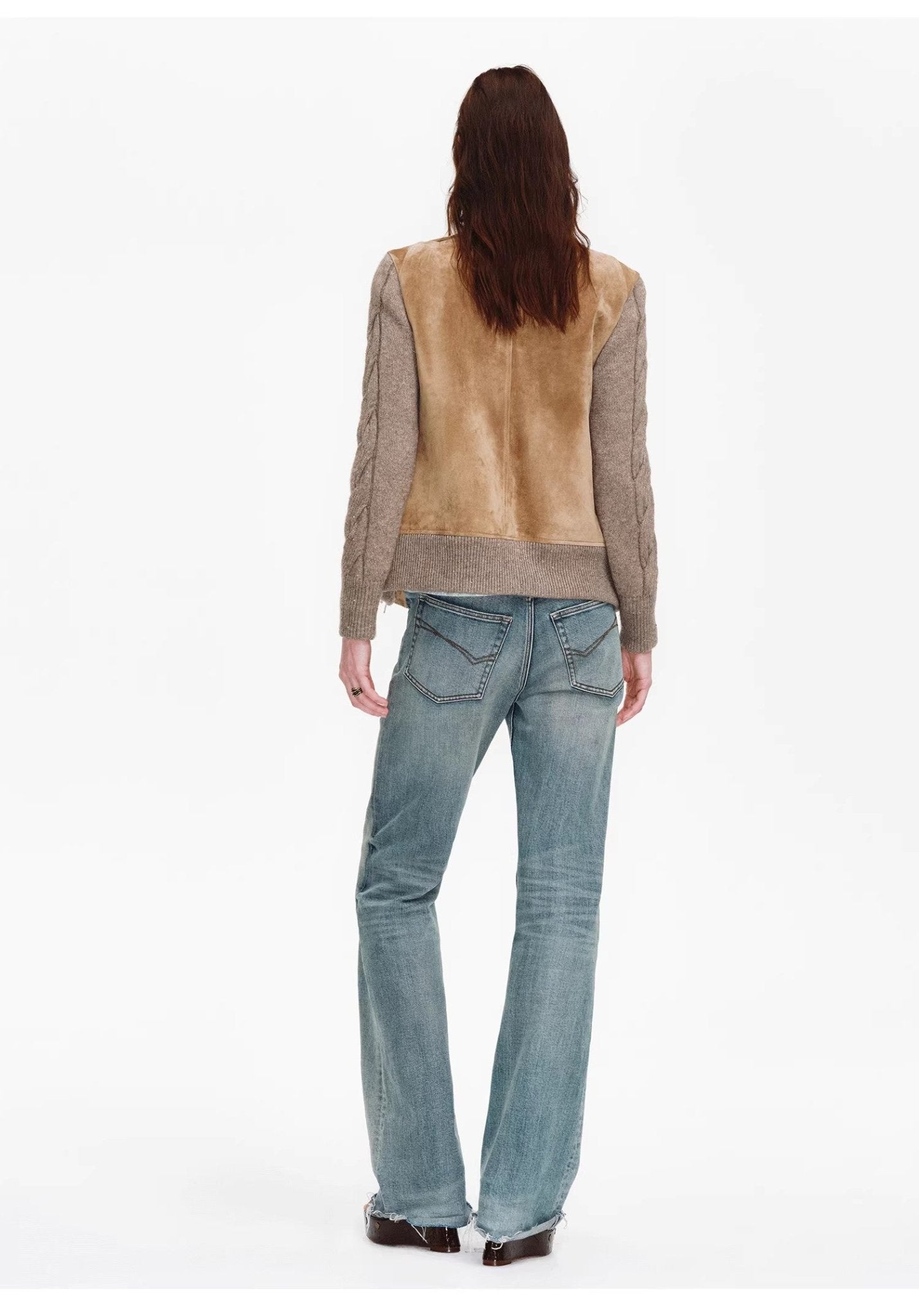 Firelady Fur Italian Sheepskin Leather Jacket Women - Merino Wool Knit Short Coat - Nishino Twilight