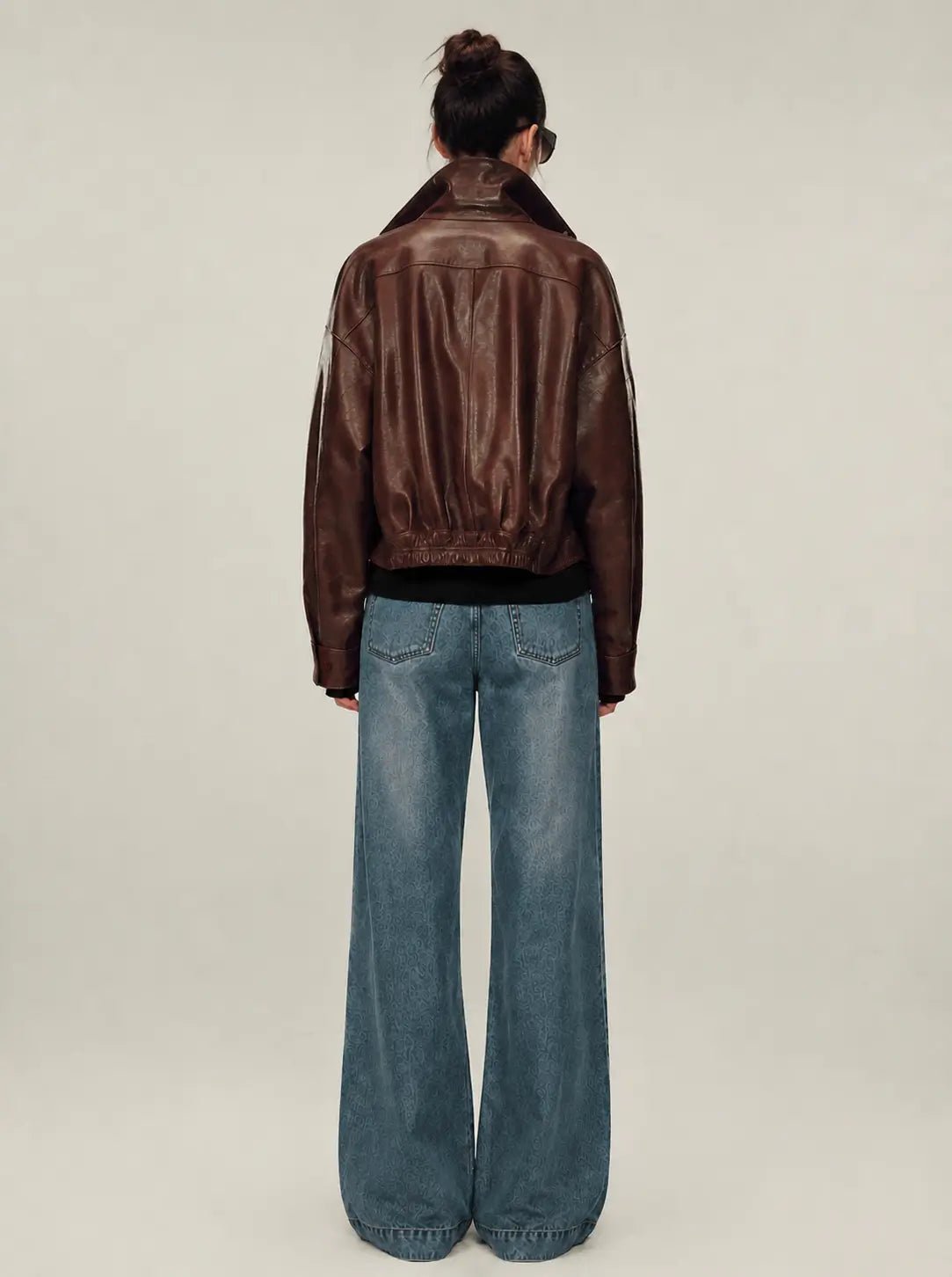 Firelady Fur Lambskin Leather Jacket – Vintage Vegetable - Tanned Funnel Neck "New York Twilight"Firelady Fur