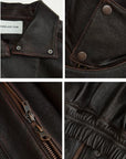 Firelady Fur Lambskin Leather Jacket – Vintage Vegetable - Tanned Funnel Neck "New York Twilight"Firelady Fur
