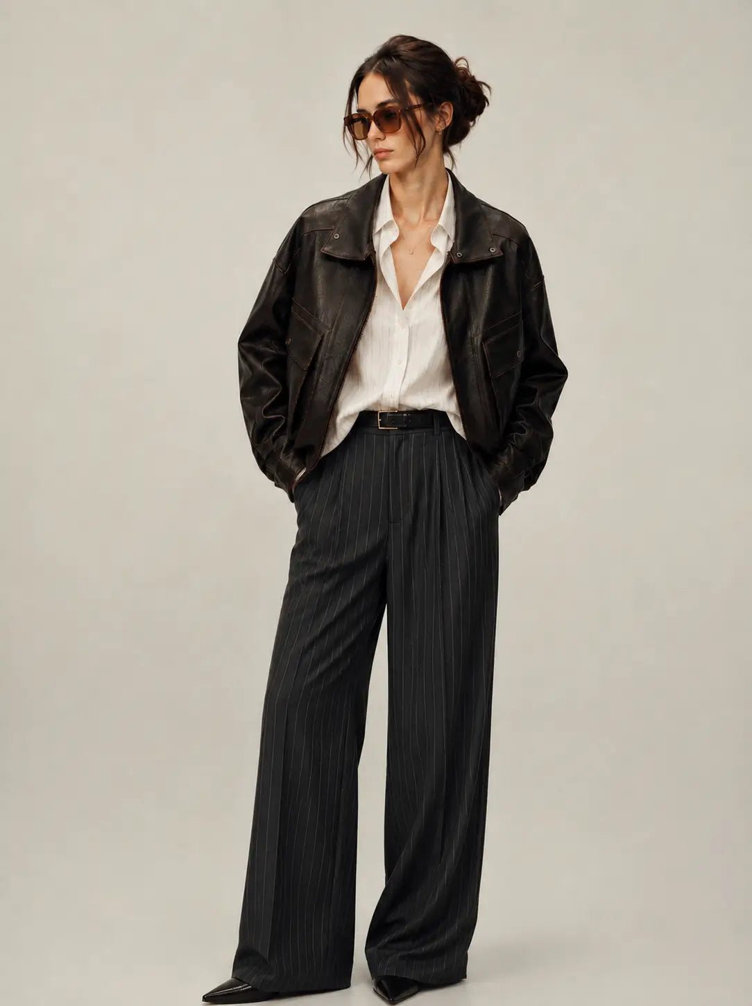 Firelady Fur Lambskin Leather Jacket – Vintage Vegetable - Tanned Funnel Neck "New York Twilight"Firelady Fur